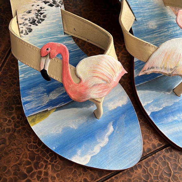 SUSAN MANGO FLAMINGO SANDALS SZ L - Picture 2 of 7